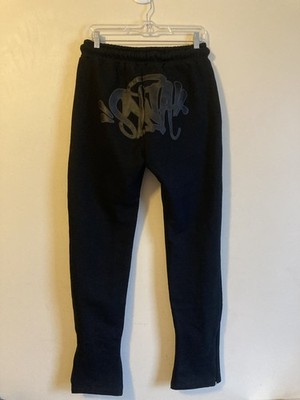 Syna World OG Triple Black Track Pants Mens (Size M) Central Cee Embroidered Rap