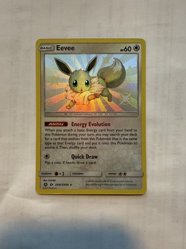 Pokemon TCG Eevee SV41/SV94 Hidden Fates Shiny Vault Shiny Holo Rare ENG 2019