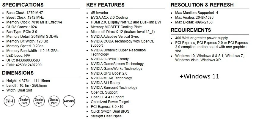 EVGA NVIDIA GeForce GTX 960 4GB GDDR5 Desktop Graphics Card (04G-P4-3968-KR) - Image 2 of 4