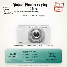 Sony ZV-1F 4K Video Touch Screen Vlog Camera for Content Creators and Vloggers