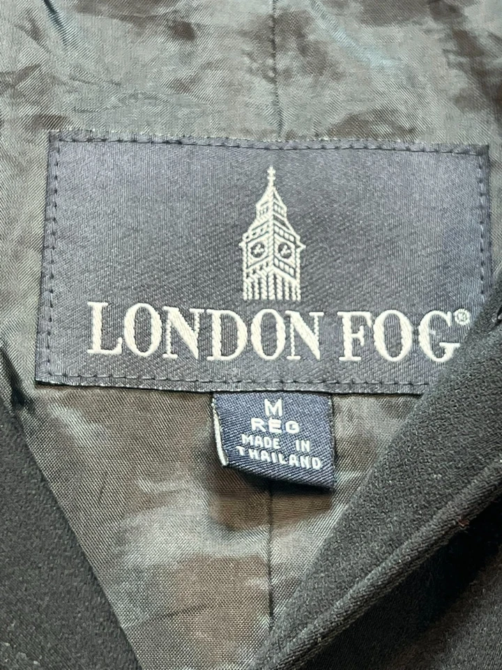 Gabardina London Fog para mujer de un solo pecho manga larga talla M bolsillos negros Foto 3 de 4