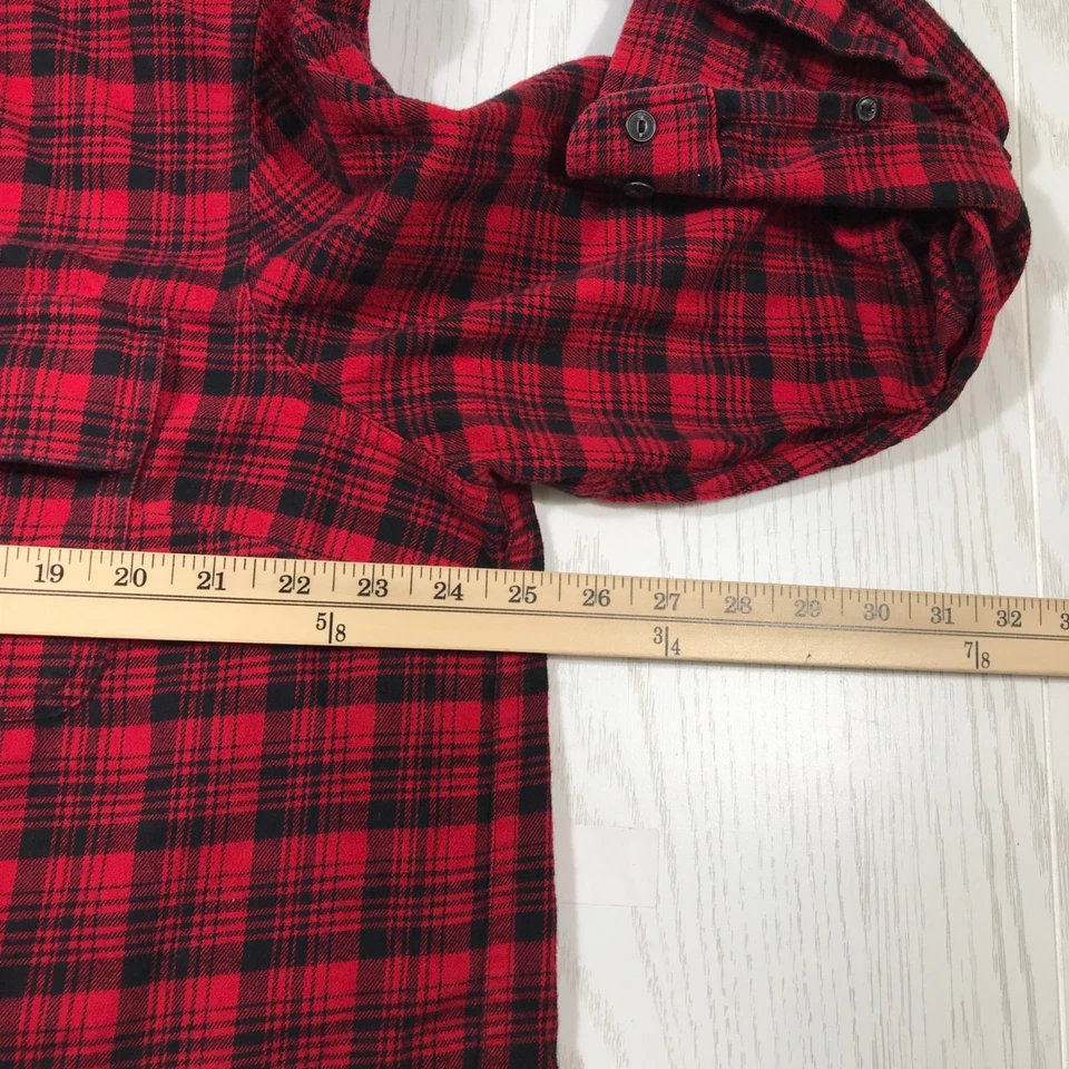 Camisa de franela Lauren Ralph Lauren para mujer 2X bolsillos rojos a cuadros talla grande algodón Foto 4 de 4