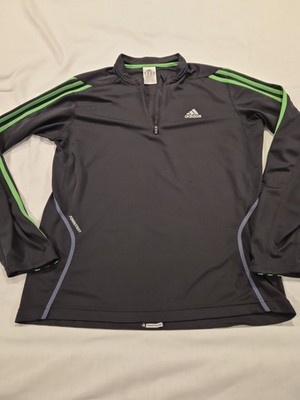 Adidas 1/4 Zip Response Formotion Pullover Men M Black And Green Climacool B787