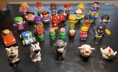 Fisher-Price Little People Random Lot of 30 Animals DC People Cars VTG & Modern