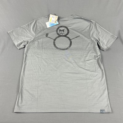 Puma Golf Shirt Tee T-Shirt Cloudspun H8 Print Medium Gray Polyester MSRP $45