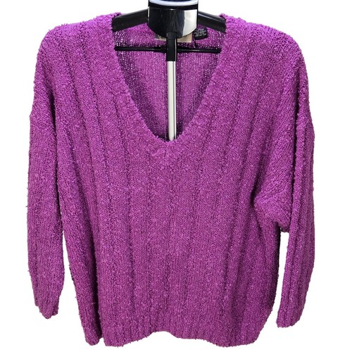 Diane von Furstenberg, Women's VTG Diane Von Furstenberg Size 22W Purple Ribbed V-Neck Knit Sweater
