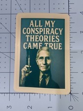 5 pegatinas de teoría de la conspiración 2,5 x 3,5" pegatinas de vinilo troqueladas MAGA Trump Faucci