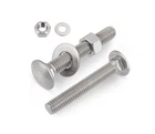 M12 12mmØ CARRIAGE BOLTS WITH NUTS & WASHERS CUP SQUARE COACH SCREWS ZINC PLATED