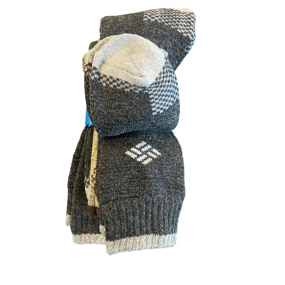 Meias Columbia Crew novas com etiquetas - Pacote com 4 - Marrom/preto, masculinas 7-10, femininas 10+ - Imagem 2 de 4