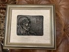 BELGIAN C MEUNIER BRONZE VERDIGRIS RELIEF PANEL 'MINER in PROFILE — photo 2