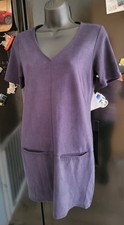 F&F v neck suedette stretch short sleeved dress size 10