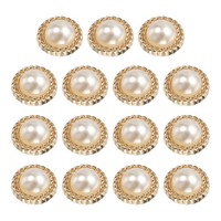 15 StüCk MetallknöPfe 12.5Mm Runde Perlen NäHen KnöPfe FüR Kleidung Diy Gold
