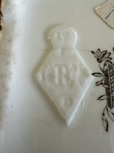 Antique Aesthetic Movement Sugar Bowl HONFLEUR PB&S c1880 Staffordshire Transfer - Picture 15 of 15