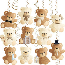 Bear Hanging Swirls Teddy Bear Baby Shower Decorations 15Pcs Teddy Bear Hanging