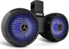 Pyle Dual Waterproof Off-Road Speakers - 6.5" 200W 2-Way w/LED Light (Black)