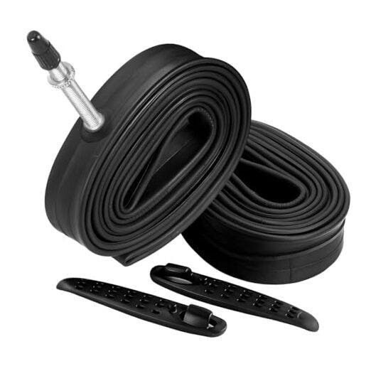 2 Pack 700 x 23-25c Road Bike Inner Tubes, 60mm Presta Valve Premium Quality 