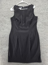 Dressbarn Dress Womens 10 Black Sheath Knee Length Sleeveless Zip Workwear