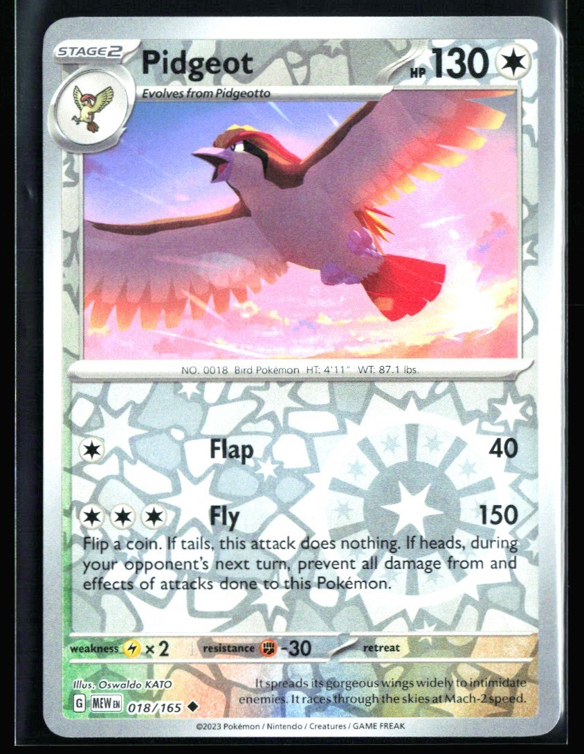 2023 Scarlet & Violet - 151 Pidgeot #18 Reverse Holo Pokemon Card