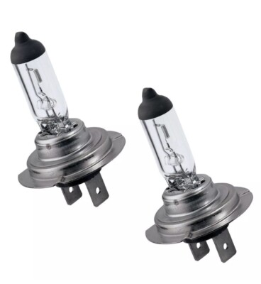 2x H7 Halogen 55W 12V Low/High Beam Headlight/Fog Bulbs Clear Glass Pair Replace