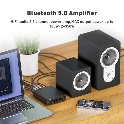 Fosi BT30D PRO 165Wx2 +350W Amplificatore di potenza audio Bluetooth 2.1 canali - Foto 4 di 5