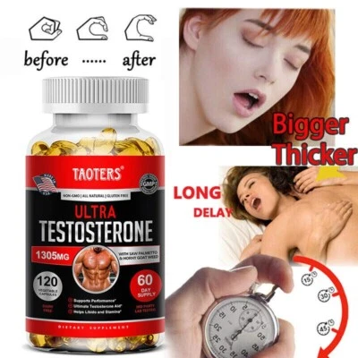 Supplément de Testostérone Pour Gain Musculaire – 30 à 120 Gélules - Photo 1/4