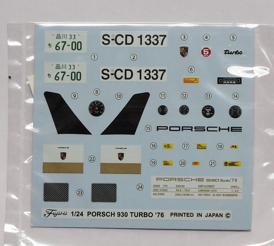 FUJIMI 1/24 Porsche 930 Turbo '76 sports car series RS-118 model