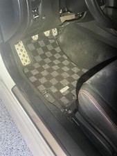 P2m For Subaru Wrx Sti 2011-14 Gvf Front Rear Checkered Race Floor Mats Drk Grey
