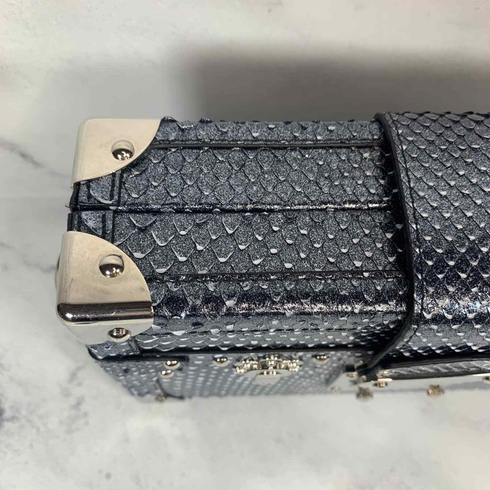 Louis Vuitton Petite Malle Handbag Python Snake trunk Crossbody LV Bag  Authentic