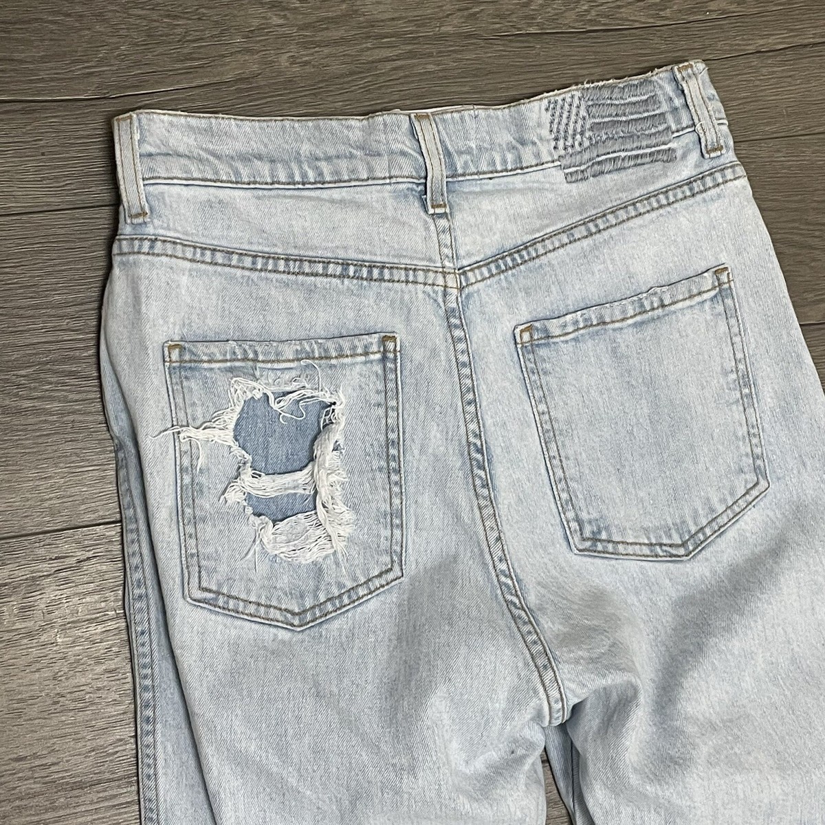 Revice Uptown Stardust High Waisted Mom Jeans Distressed Sz 29