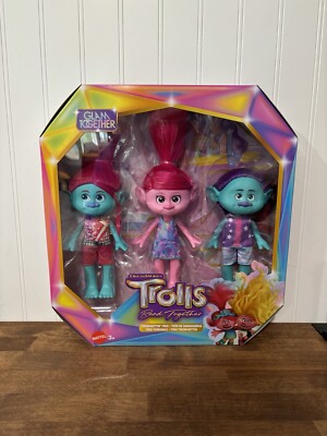 2023 Trolls Band Together TRENDSETTIN TRIO Poppy Spruce Bruce Floyd 8'' Dolls BWT