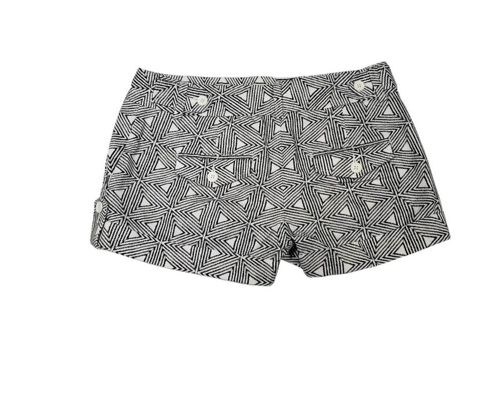 Pantalones Cortos de Estudio Express Design Mujer Bolsillos Elastizados Puños Negro Blanco Talla 4 Foto 2 de 4