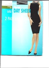 1 Hanes Day Sheer Control Top Sandalfoot Pantyhose Size AB Barely Black New