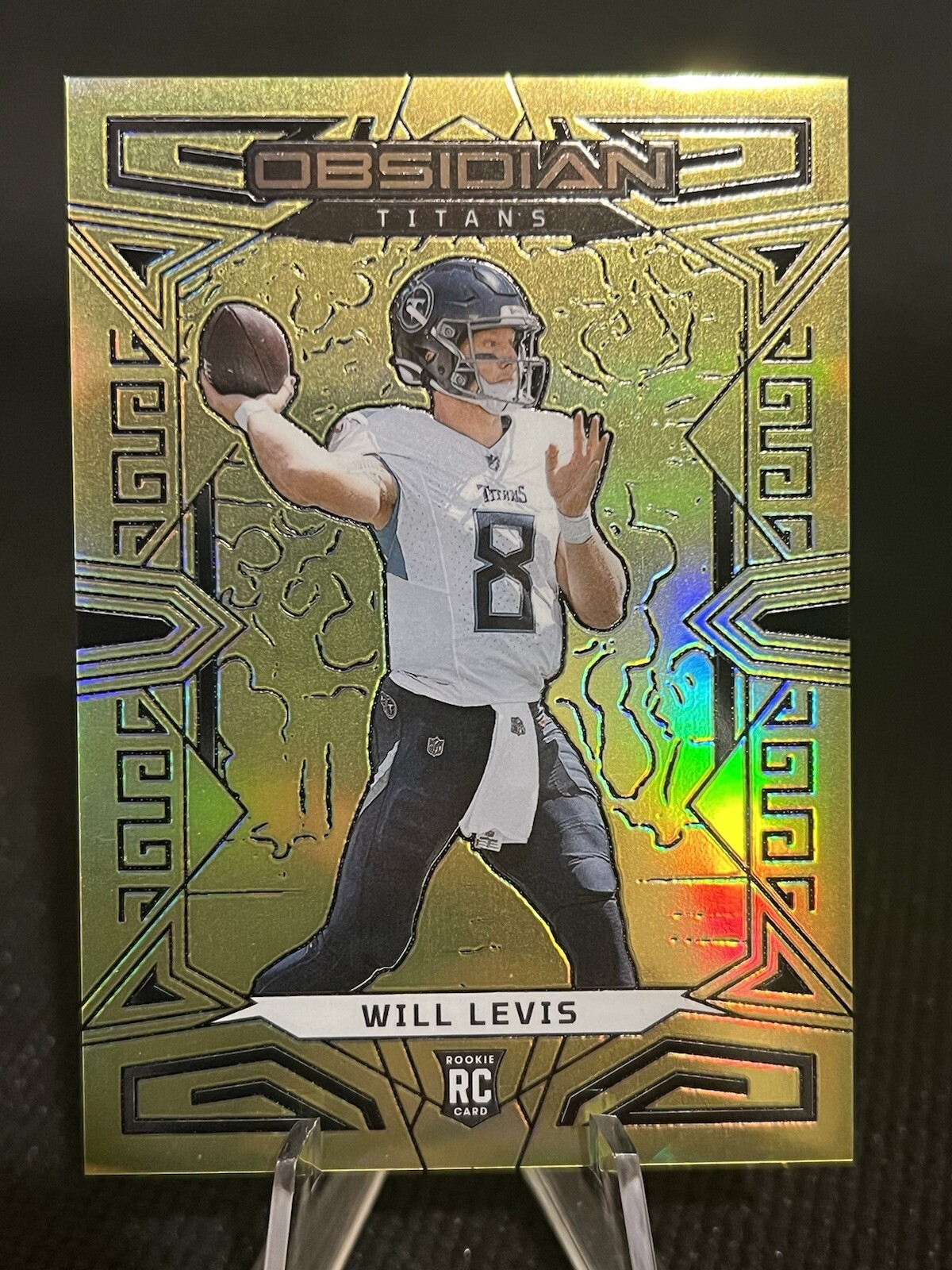 2023 Panini Obsidian Electric Etch Gold Flood Will Levis 10/10 # 196 (bookend)