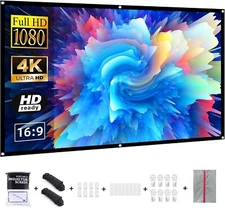 Projector Screen 4K 16:9 HD Rear Front Screens 60" Foldable Projection Screen