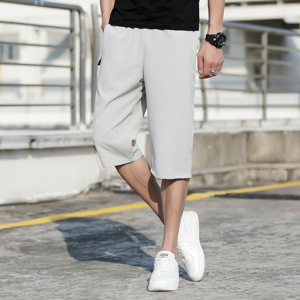 Zonbailon Men's Shorts Summer Loose Casual Beach Pants Breathable