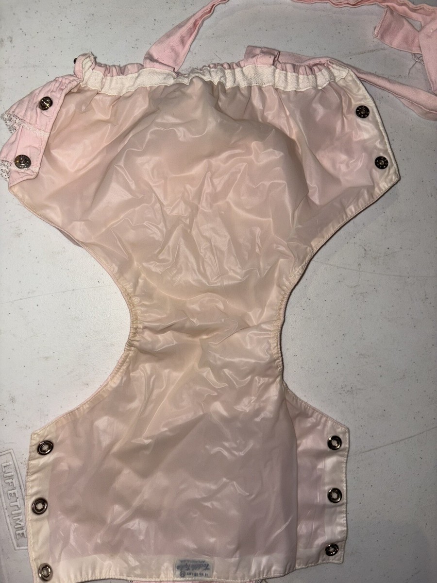 Vintage Toddle Tyke Romper 11-16 Lbs Pink With Lace Embroidery View 4