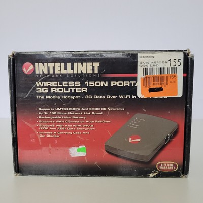 Wireless 150N 3G Portable Router, Intellinet 524803, New, Open Box 