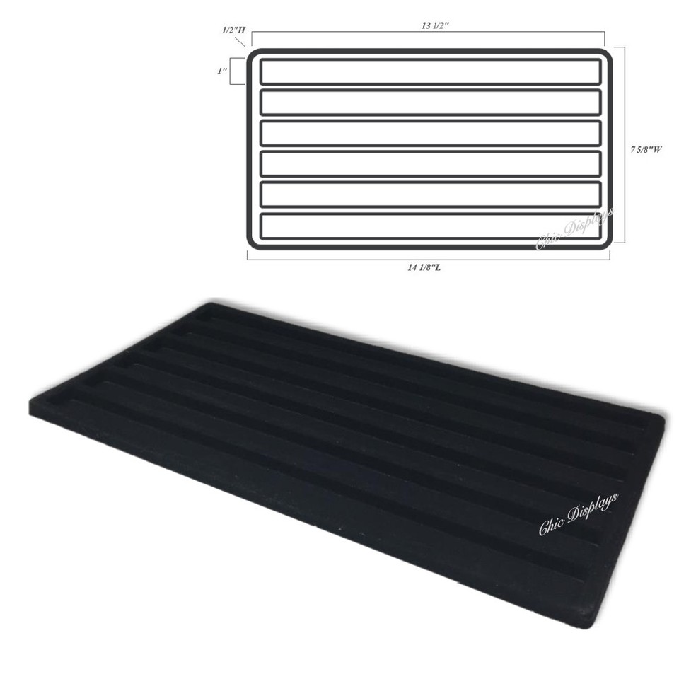 7pc Jewelry Display Trays Black Jewelry Trays Lot 7 Trays Jewelry Liner