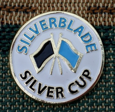 SILVERBLADE SILVER CUP   1'' Gold Plated Golf Ball Marker  by Golf Design USA