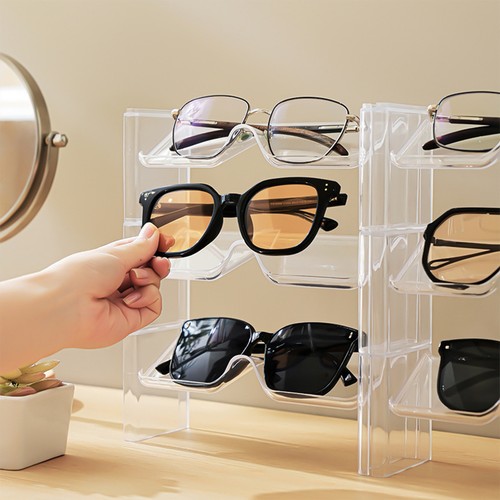 Clear Sunglasses Holder 2X Stackable Sunglasses Organizer Rack greater - Picture 2 of 5