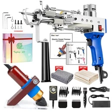 Rug Tufting Gun & Trimmer Kit - DIY Pile Carpet Gun & Clippers, Starter Kit Blue