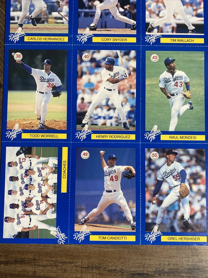 1995 Los Angeles Dodgers DARE & LAPD Team Set Sheet Uncut Perforated Cards - Image 4 of 4