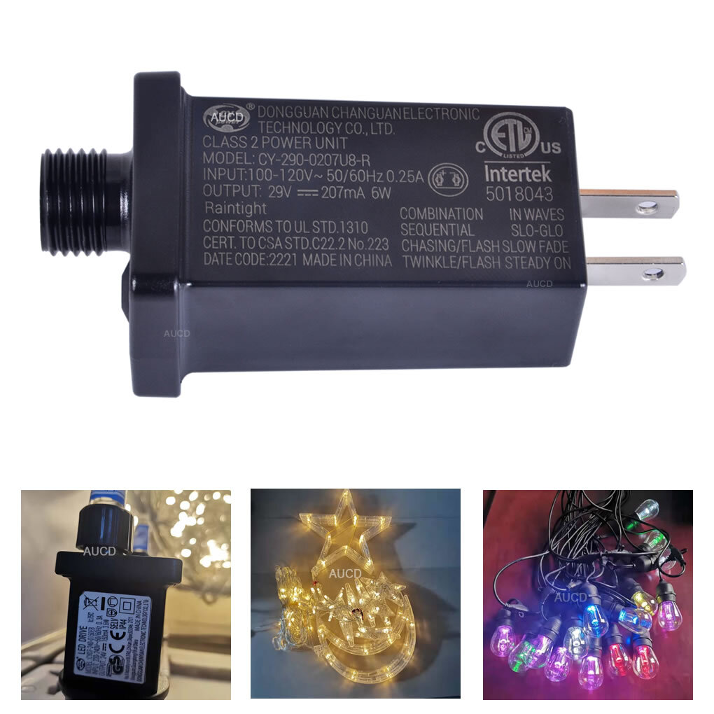 AC 90-240V A DC 29V US Plug 6W 8 Modalà IP44 SELV LED Lights Swch Adattatore Di Alimentazione Per Luci Decorative A Cascata Stringa Natalizia - Foto 6