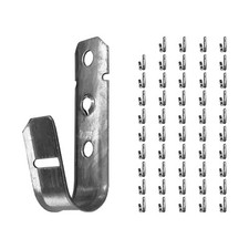 50-Pack 3/4" inch Metal J-Hooks for Network Cable Support - Surface Mounting