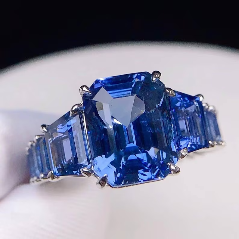 Tanzanite Ring 925 Sterling Silver Engagement Ring wedding ring Anniversary Gift-image