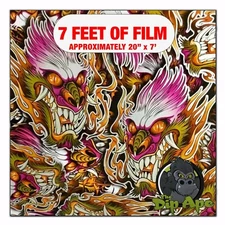 Hydrographic film Pink Metallic Dragons 7' x 20" hydro dip dipping