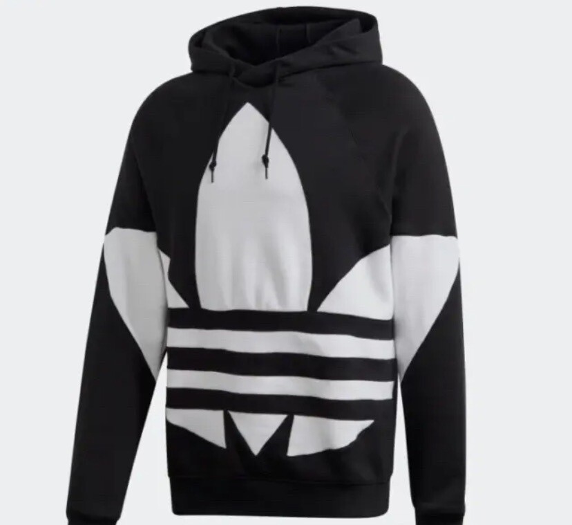 adidas Originals Hoodie Mens Big Trefoil Logo Black Small | eBay