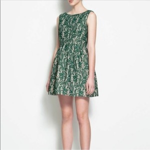 zara woman green dress