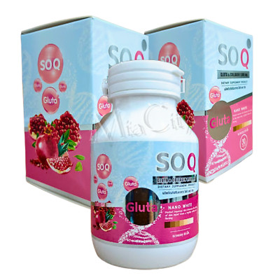 SOQ Gluta Collagen 1000mg Reduces Dark Spots Freckle Whitening Skin 30 Capsules