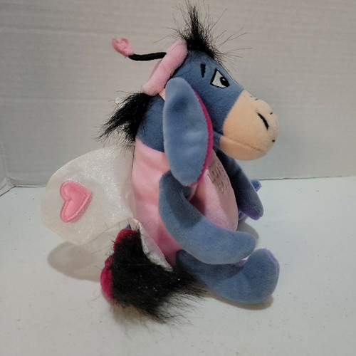 8" Eeyore Plush LOVE BUG Hearts Wings Antenna Disney Store 2000 Valentines NWT - Foto 5 di 5